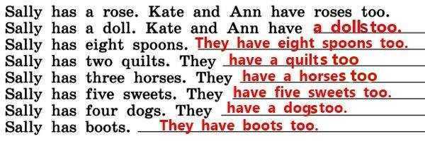 Английский язык 3 класс часть 1 Афанасьева UNIT 1 Step 4 Номер 4 У Кейт Kate и Энн Ann есть то же, что и у Салли Sally Прочитай, что есть у Салли, и скажи, что есть у Энн и Кейт Sally has a rose Kate and Ann have roses too Sally has a doll Kate and An