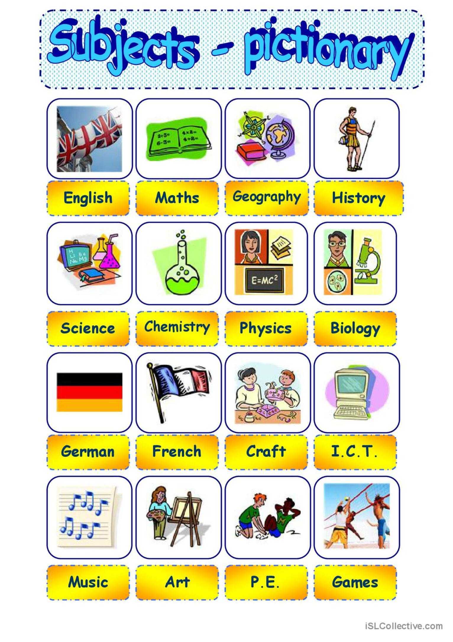Which subjects do you have at school? - английский язык