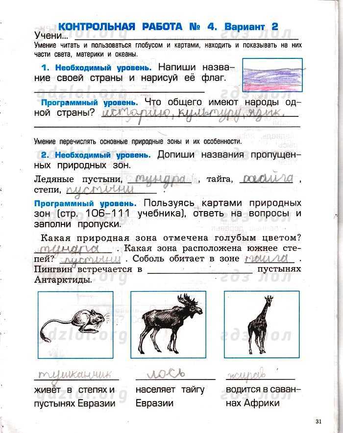 Гдз окружающий мир 3 класс плешаков - проверочные работы