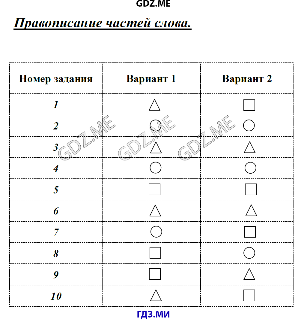Русский язык 3 класс тесты с ответами тихомирова 1 часть