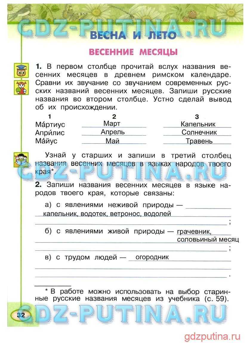 Окр мир 2 кл гдз раб тетрадь